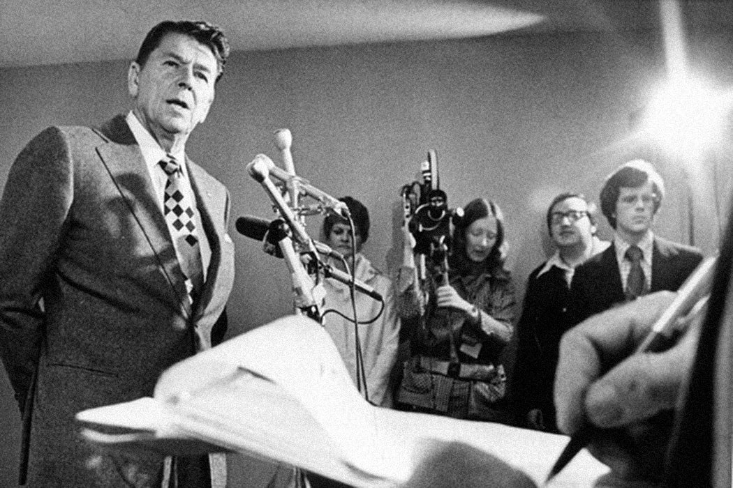 Ronald Reagan during his 1976 presidential campaign, where he popularized the term