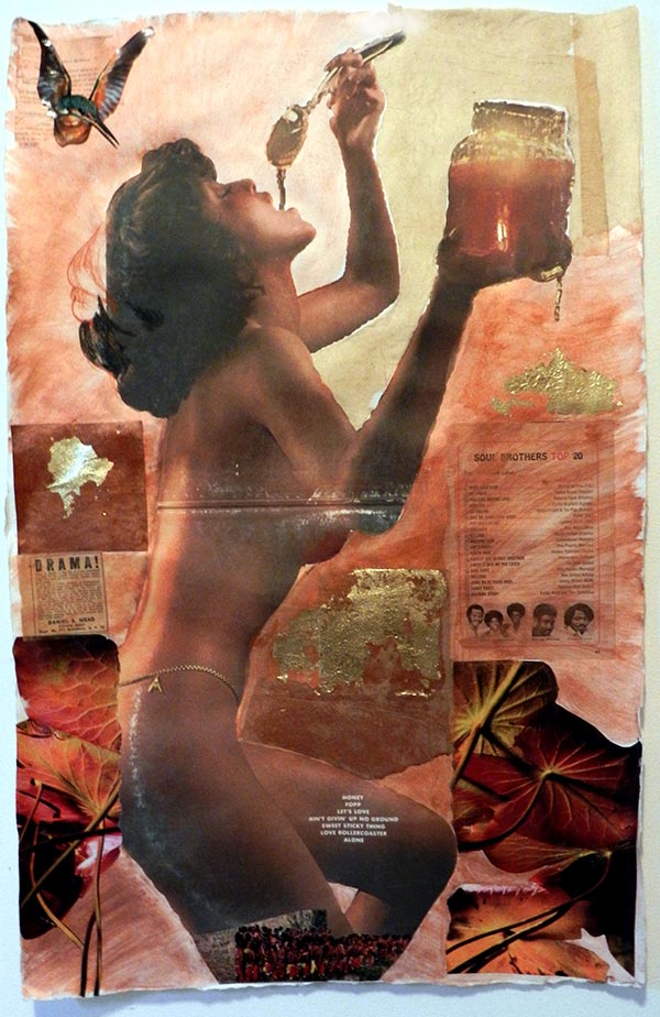 "Oshun as Ohio Player(s)" 2013 Inkjet print and mixed media on handmade paper 19 x 30in.