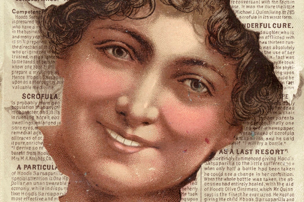 A 19th-century advertisement for Hood's Tooth Powder
