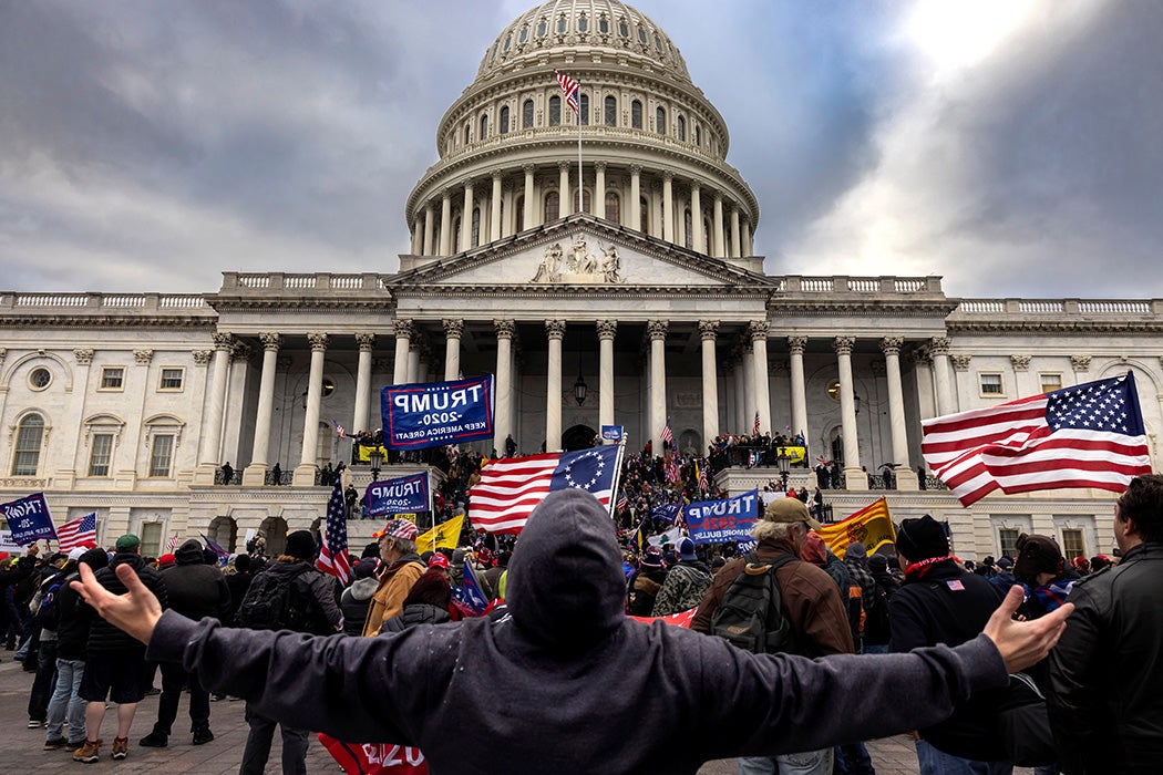 Photograph: Pro-Trump protesters gather in front of the U.S. Capitol Building on January 6, 2021 in Washington, DC

Source: Getty