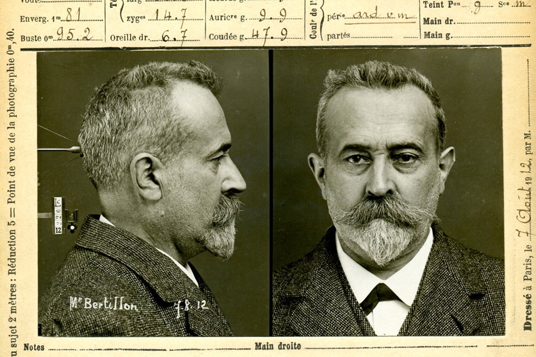 Alphonse Bertillon, first head of the Forensic Identification Service of the Prefecture de Police in Paris (1893).