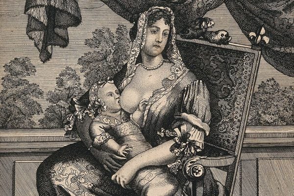Etching: A wet nurse breast feeding the Duke of Burgundy, grandson of Louis XIV

Source: http://www.jstor.g.sjuku.top/stable/community.24839779