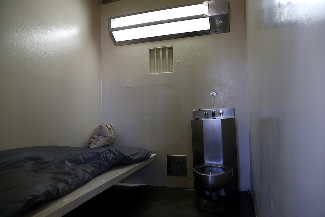 A view of a cell at San Quentin State Prison's death row adjustment center on August 15, 2016 in San Quentin, California