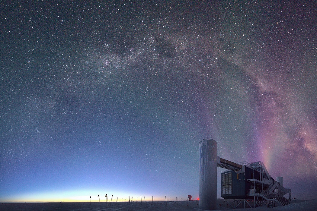 The IceCube Laboratory just before South Pole Dawn
