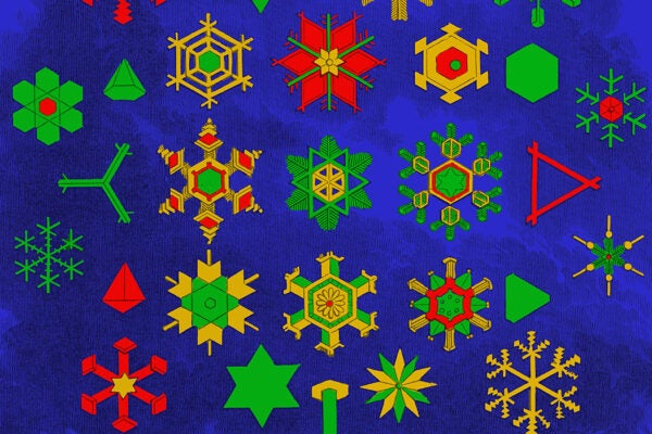 Vintage illustration of a Snowflakes, snow crystals