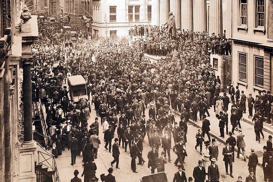 Wall Street during the bank panic in October 1907