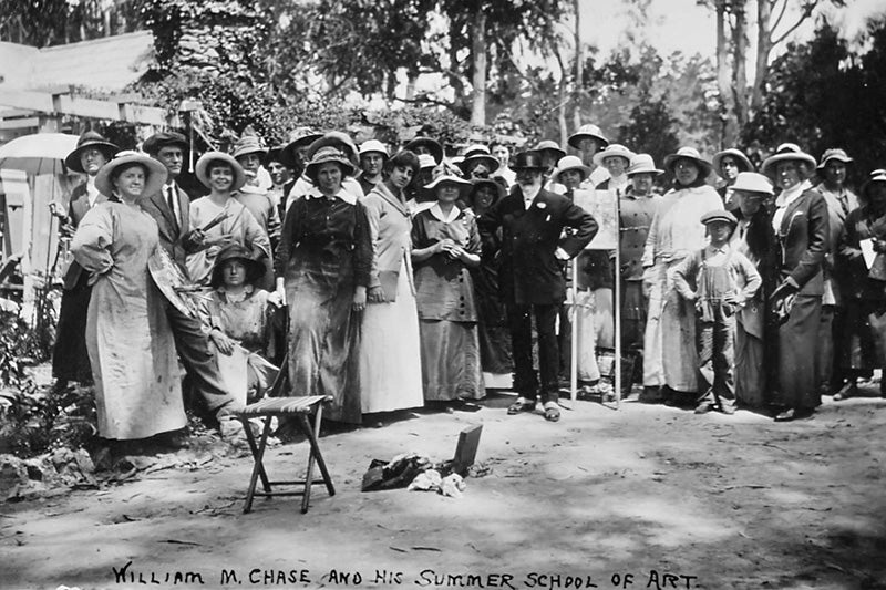 Photograph of William M. Chase and his Summer School Of Art in Carmel-by-the-Sea, California. ca. 1914.