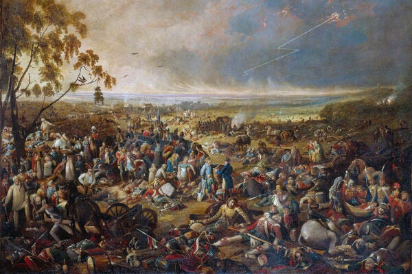 The morning after the Battle of Waterloo on June 19, 1815, by John Heaviside Clark