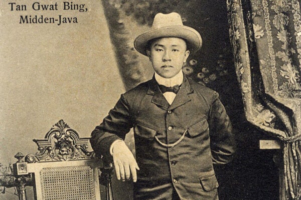 Studio portrait of amateur photographer Tan Gwat Bing in Central Java